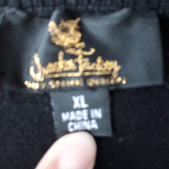 Quaker Factory Black Embellished Bags Cardigan XL - Picture 5 of 6